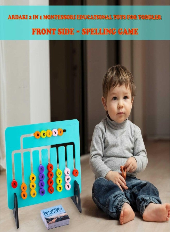 ARDAKI Kids Montessori Slide Puzzle Game Spelling & Mathamatics Learning Toys for Kids 3-8 Years I Birthday Gift for Unisex I Preschool Educational Activity Toy for 3,4,5,6,7,8 I Travel Friendly - Image 3